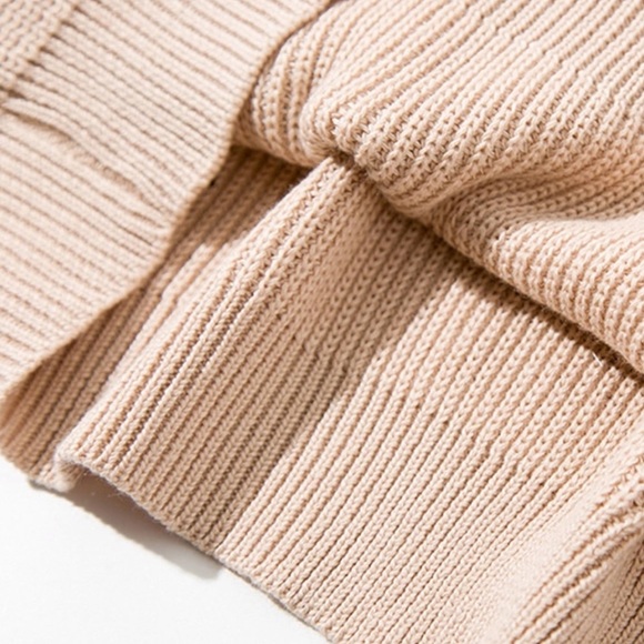 LAST ONE!!!! Long Beige Knitted Mini Sweater Dress - Picture 5 of 8